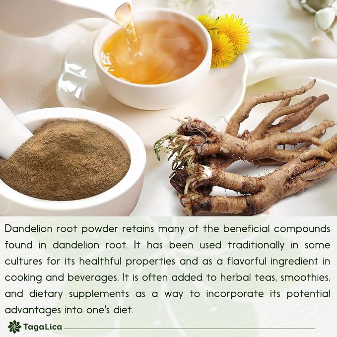 Tagalica, 2 oz Dandelion Root Powder, 100% Natural and Pure from Dandelion Root, No Additives, No Gluten, No Sugar, Vegan