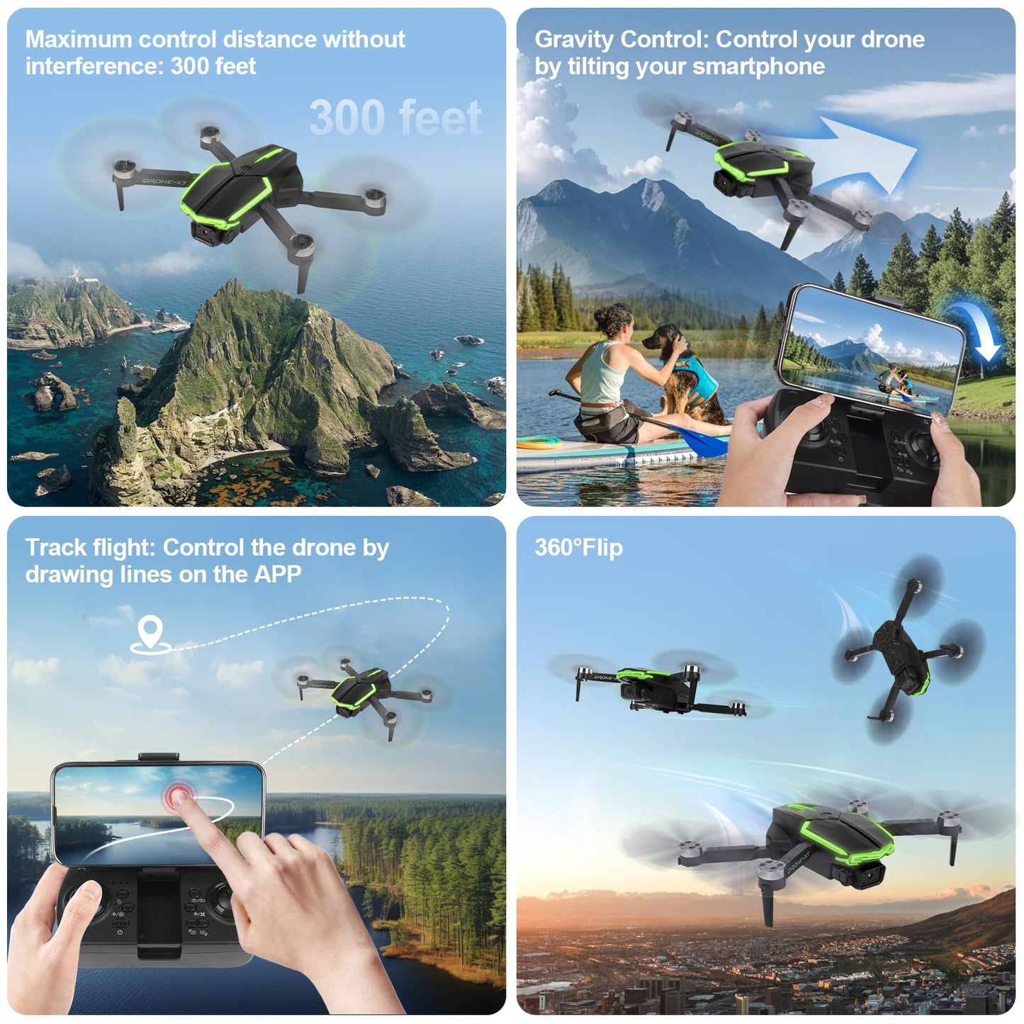 Drone with Camera for Adults, 2 Batteries 33-Min Flight, Optical Flow Positioning, One-Touch Takeoff/Landing, Altitude Hold, rc camera drone, Beginners Drone for Kids, teen boy gifts