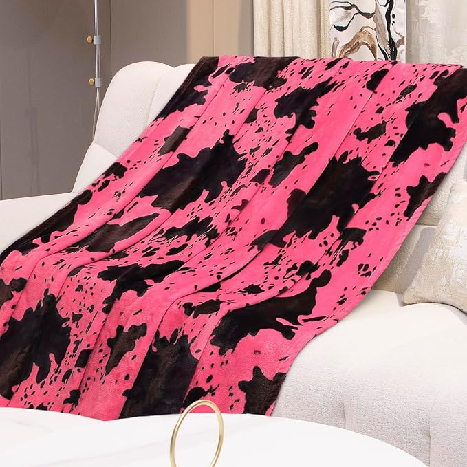 Hot Pink Fleece Blanket Twin Size - Ultra Soft & Lightweight Cozy Plush Throw for Bed, Couch, Home Decor, Camping, Travel Essentials