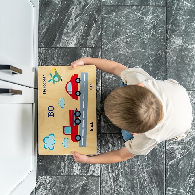 Airplane Step Stool for Toddlers- Personalized Wood Kids Step Stool with Name for Kitchen Sink, Bathroom, Potty Training, Toilet, Kitchen Sink- Sturdy and Safe- Made in USA by BloomOwl (Airplane)