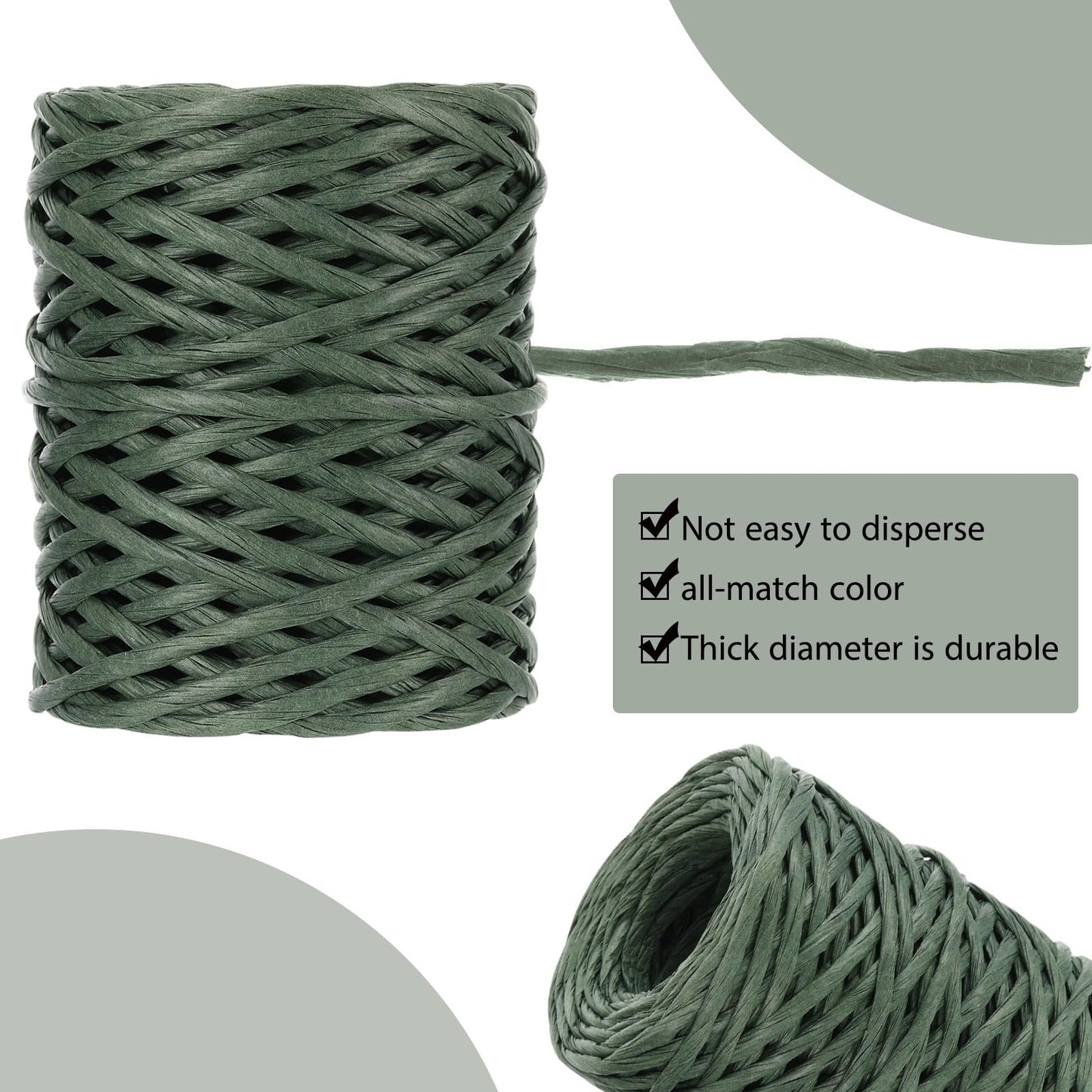 Syhood 130 Feet Floral Wire Rustic Vine Bind Wire for Craft Wrapping Flower Bouquets(Dark Green, 1 Roll)