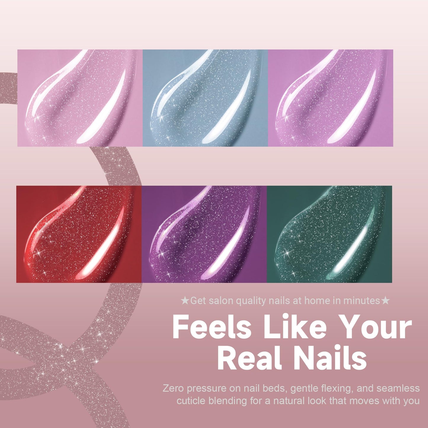 KQueenest Press On Nails Short - Pastel Light Purple Press On Nails Almond Shape, Glitter Cat Eye Fake Nails with Nail Glue, Reusable Cute Bright Gel Glue On Nails with Color-Shifting Glow, 30 Pcs