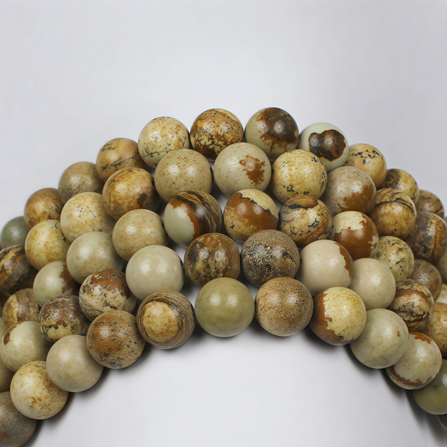 MJDCB AAA Natural Picture Beads Stone Beads for DIY Bracelet Making Strand 15" (8mm)