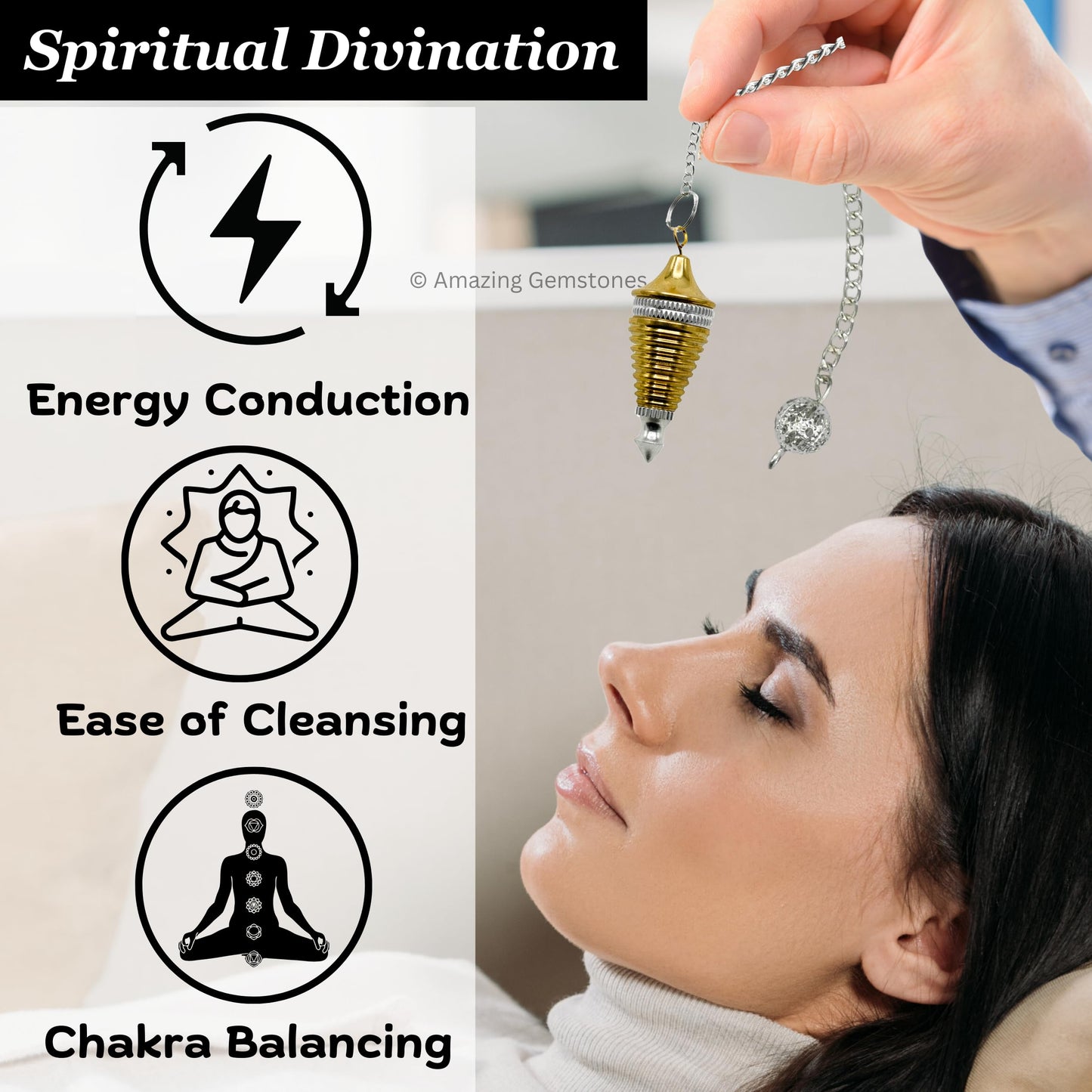 Amazing Gemstone Healing Metal Pendulums for Divination, Gold Gear Plate Hard Coil Steel Copper Pendulum High Energy Pendulo de Bronce Pendulos de Mesa MP12