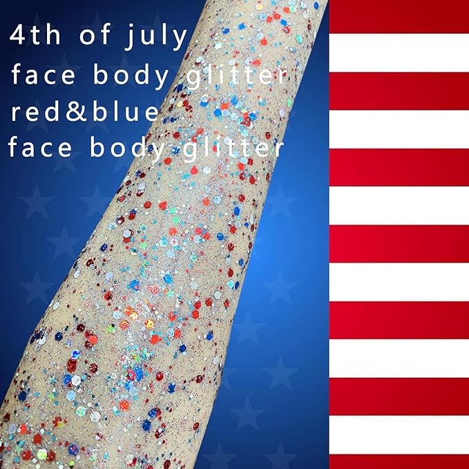 MEICOLY Red Face Glitter,Halloween Hair Glitter Gel,Stocking Stuffers for Christmas,Sparkling Glitter Face Paint,Festival Rave Accessories Glitter Makeup,Mermaid Body Glitter Gel for Women Kids