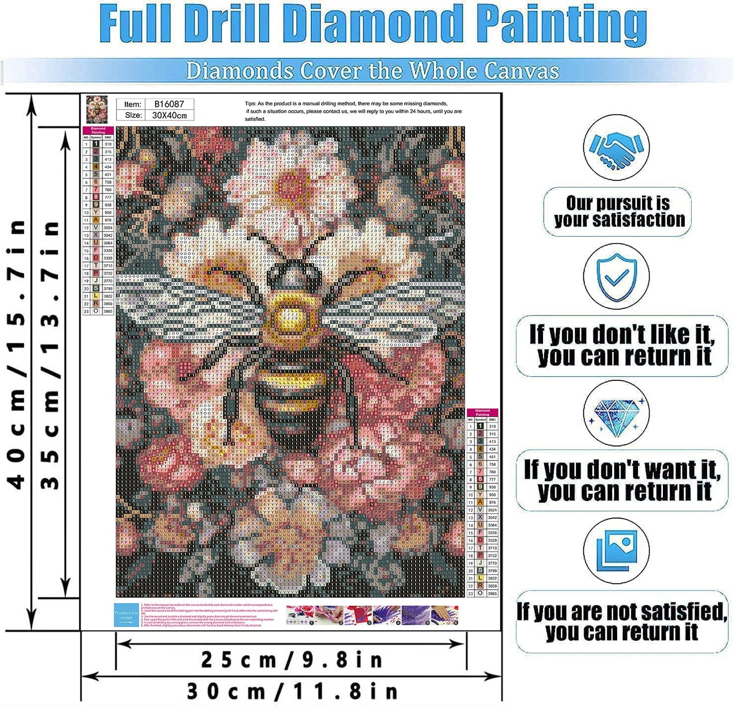 4 Pack Diamond Art Kits for Adults Beginners,Dragonflies, Butterflies, Moths, Bees Full Round Drill DIY Diamond Painting Kits,Paint by Diamonds Dot Gem Art Crystal Easy,Home Wall Decor 12x16Inch