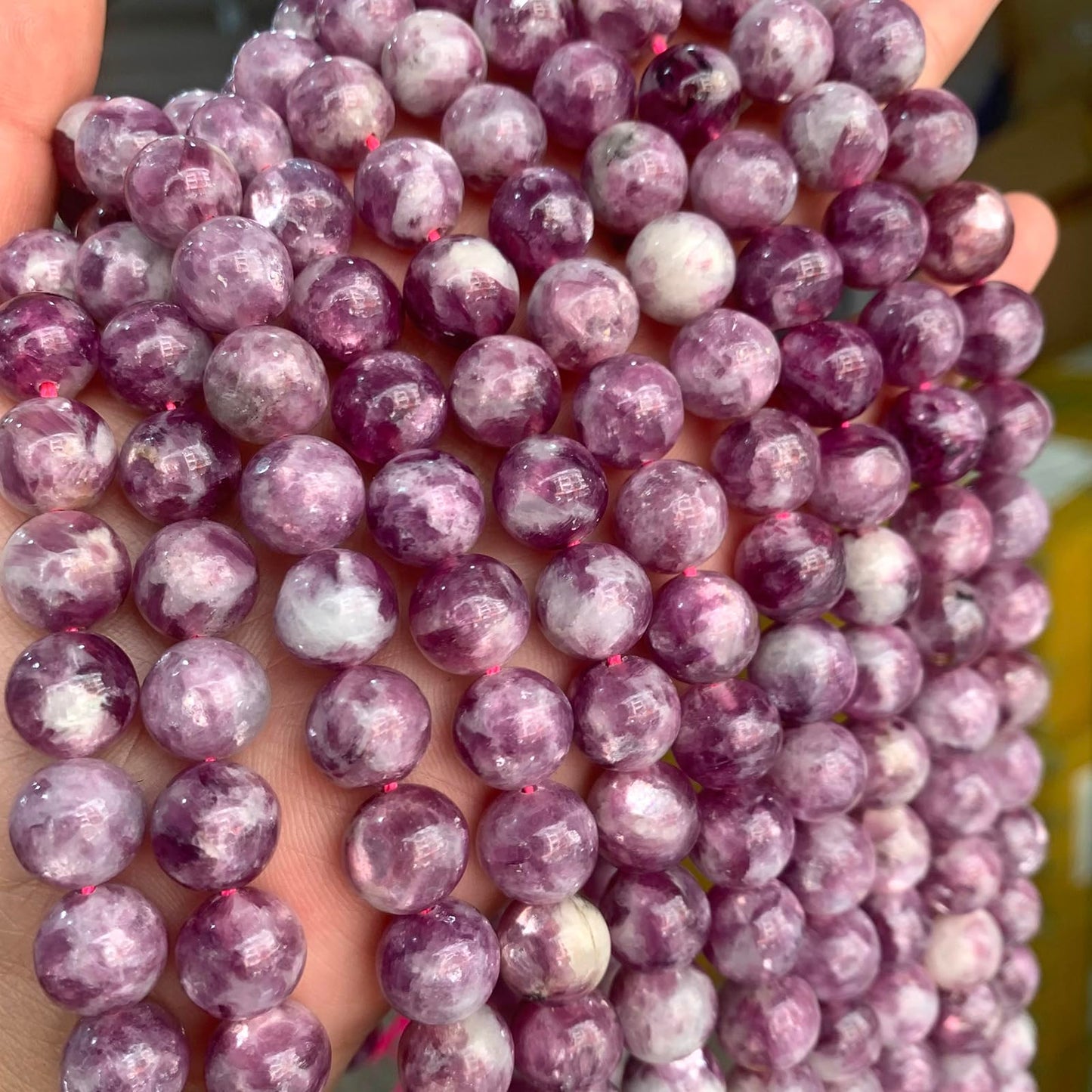 38PCS 10MM Natural Stone Purple Emerald Beads Round Loose Beads for Jewelry Making DIY Bracelet Necklace Accessories 15"