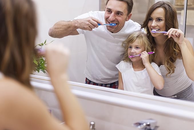 Super Soft, Tapered Bristle Toothbrush with Tongue Cleaner Assorted Colors - (4 Count)
