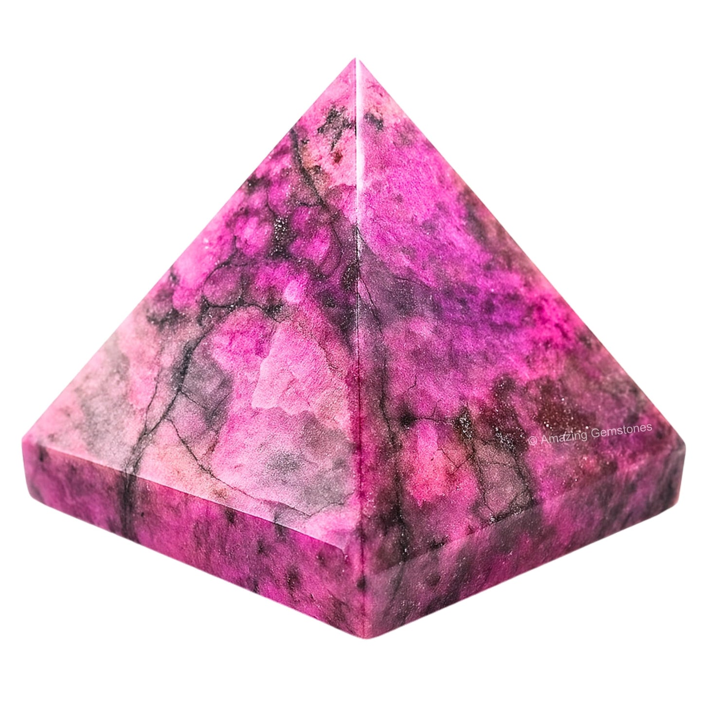 Amazing Gemstone Cobalt Calcite Pyramid Crystal Healing Stones - 2" Great Pyramid Figurine of Natural Stone Pyramid for Meditation, Reiki, Chakra Balancing and Crystal Pyramids Grid