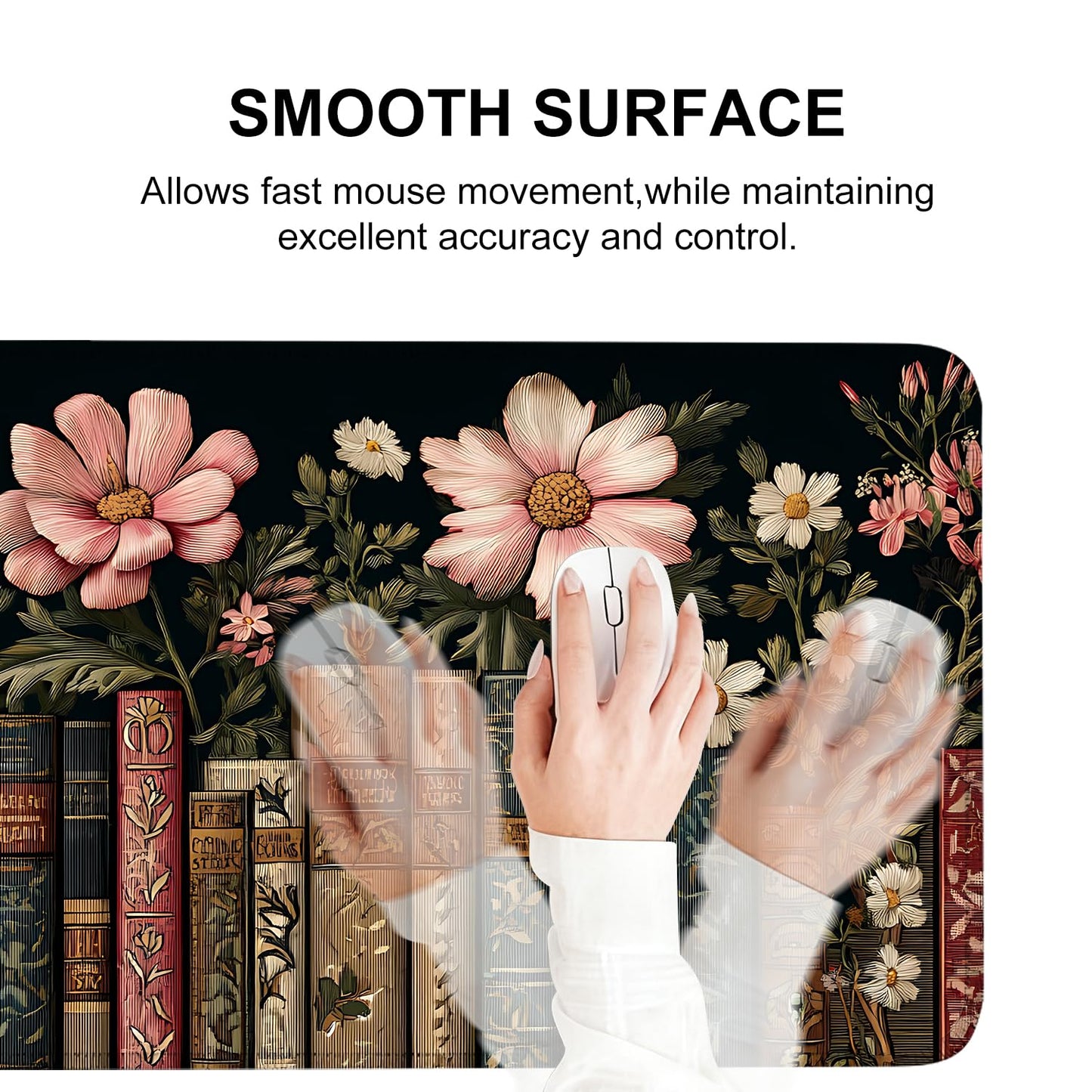 Mouse Pad, Large Anti-Slip with Stitched Edges Desk Mat Desktop Laptop Computer Desk Keyboard Mat,Table Protector Blotter Mat (Book, 31.5" x 11.8")