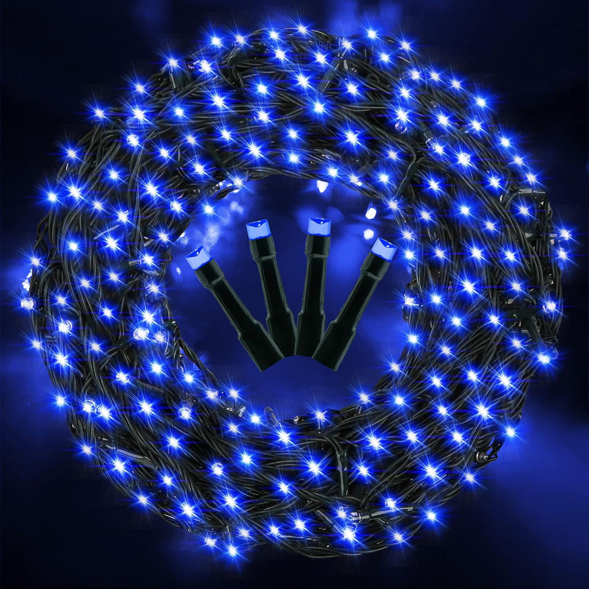 AmyHomie Blue Halloween Lights, 108Ft 300LED Halloween String Lights Outdoor Waterproof, End-to-End Indoor Fairy Decorative Lights for Wedding, Party, Christmas Decor