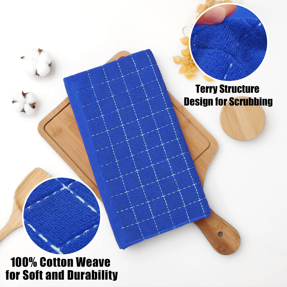 100% Cotton Terry Kitchen Dish Cloths (12 Count)