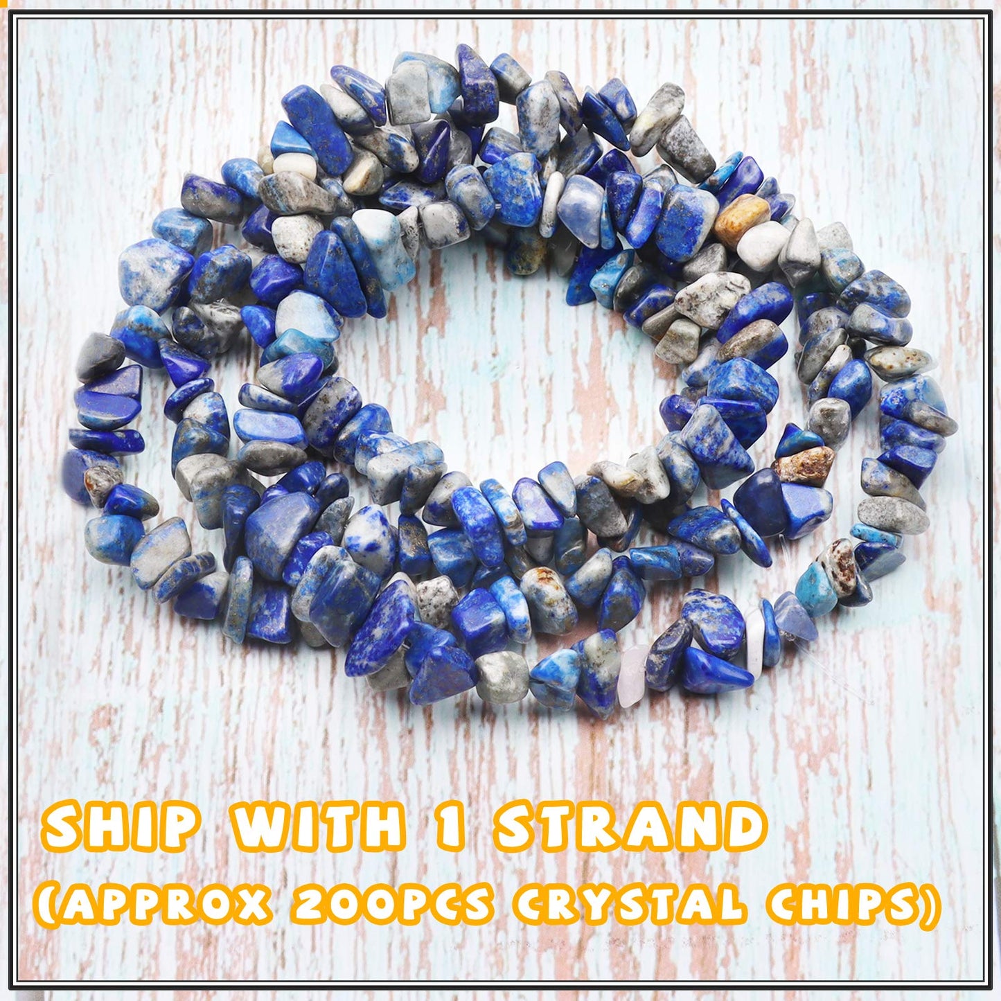 500 pcs Natural Chip Stone Beads, Lapis Lazuli 5-8 mm Irregular Gemstones Healing Crystal Loose Rocks Bead Hole Drilled for Jewelry Making Bracelet