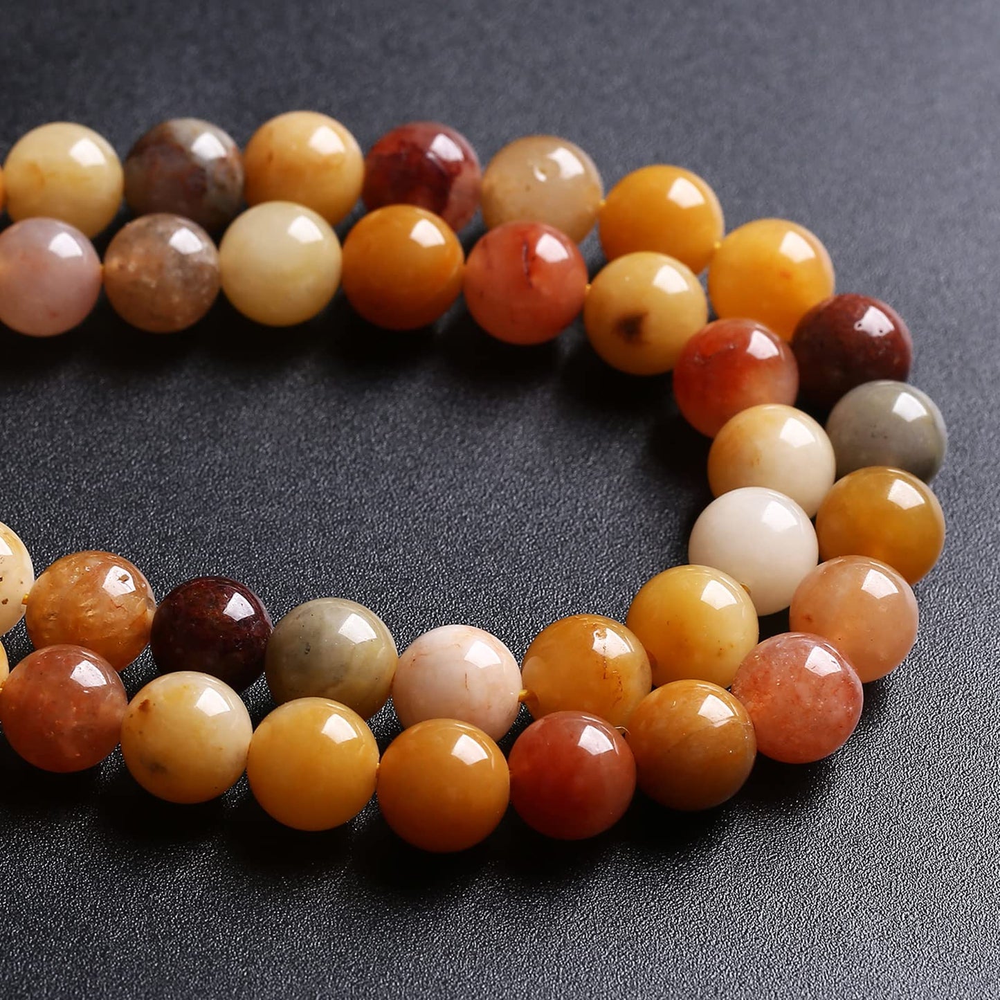6MM 60PCS Natural Stone Golden Thread Jade Crystal Loose Beads for Jewelry Making DIY Bracelet Necklace 1 Strand 15’’