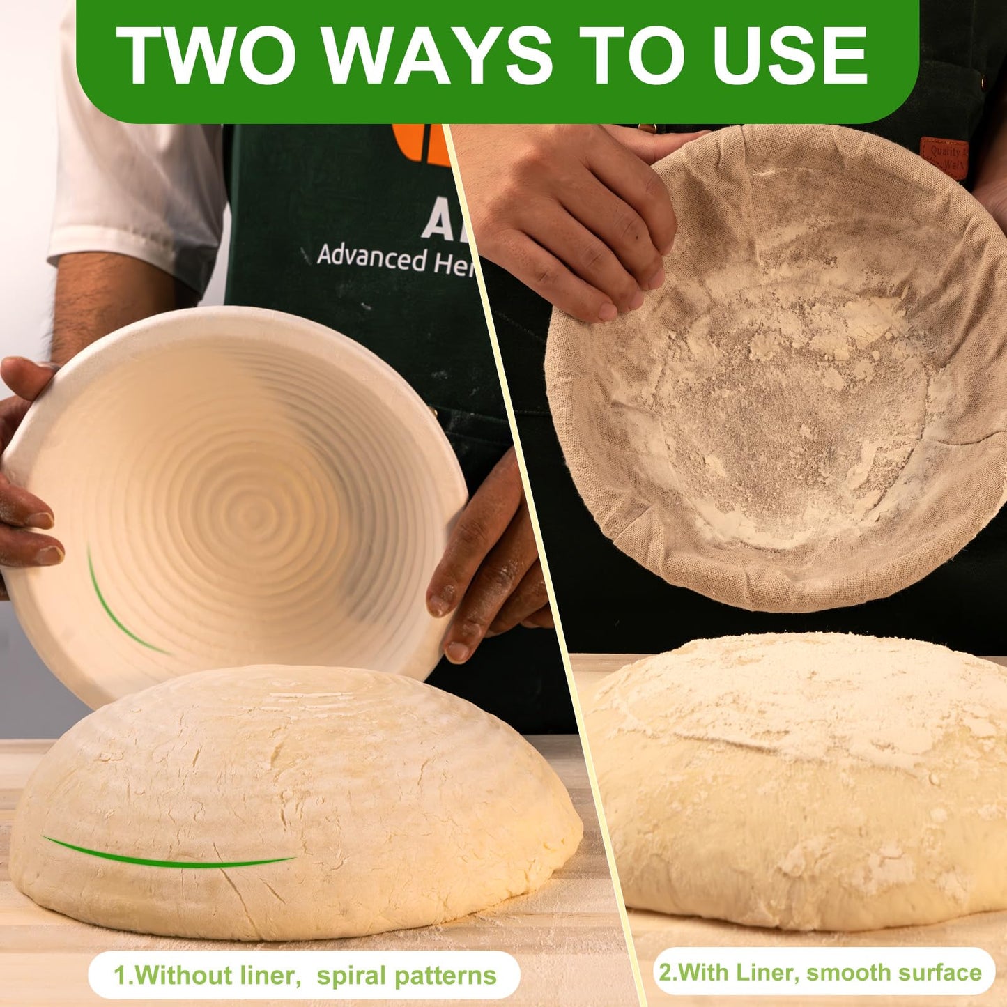 9 Inch Pulp Sourdough Banneton Bread Proofing Basket with 2 Liners, Round Pulp Banneton Bread Proofing Supplies, Reusable Sugarcane Fiber Cold Fermentation Basket Bowl for Homemade Baker Starter