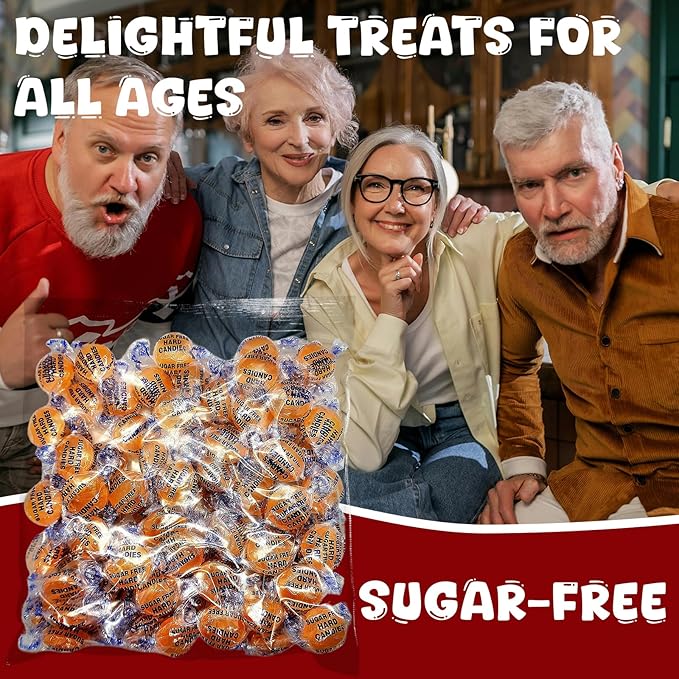 Sugar Free Butterscotch Hard Candy - 1 lb Delicious Bulk Candy Individually Wrapped - Gluten Free, Vegan, Keto Friendly Butterscotch Bag of Treats for Mima's Summer Mega Sale & Valentines Day