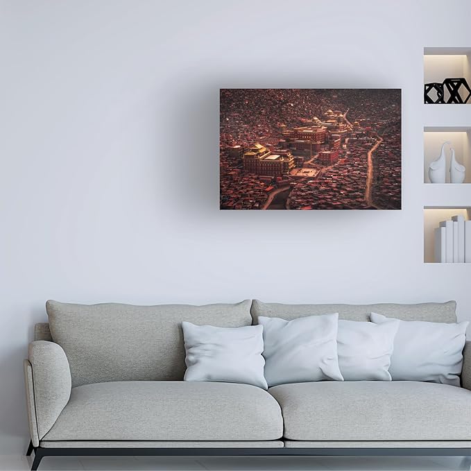 Trademark Fine Art Canvas Wall Art - TIANQI 'The Buddha domain' Wall Art for Living Room, Bedroom, or Office Décor