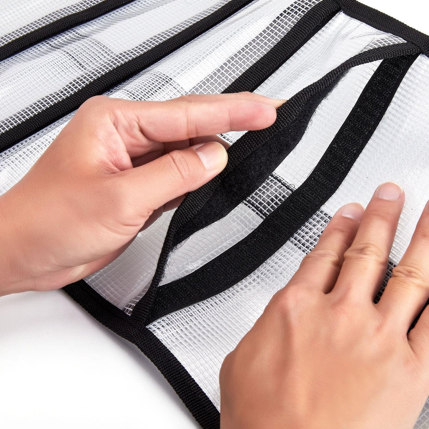Small Roll Up Storage Bag, 6 Pockets Roll Up Tool Kit, Suitable for Mechanics, Kitchen Storage, Art Sketching, Travelling, Potter's Tools, Office Objects, Transparent and Visible, Space-Saving 4 Pack