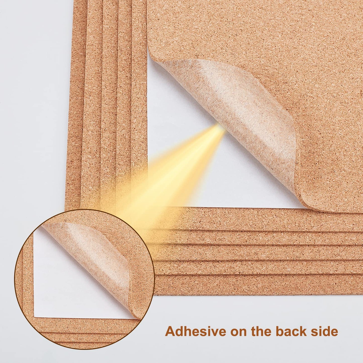 BENECREAT 6 Pack 15.7x7.8 Inch Back-Adhesive Cork Sheets (2mm Thick) Insulation Cork Backing Sheets for Coaster, Wall Decoration, Party and DIY Crafts Supplies