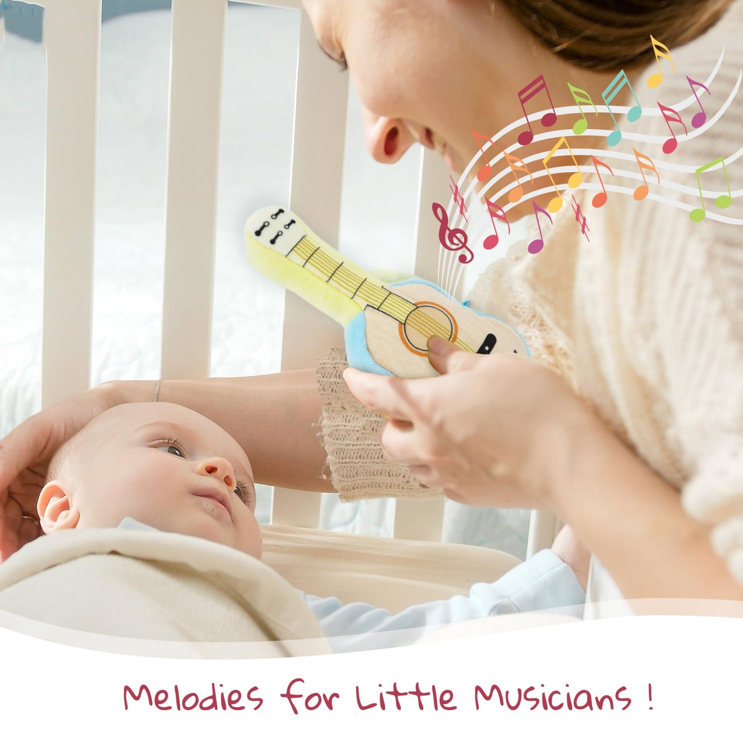 June Garden 7" My First Guitar - Musical Soft Plush Toy - Gift for Infants and Toddlers