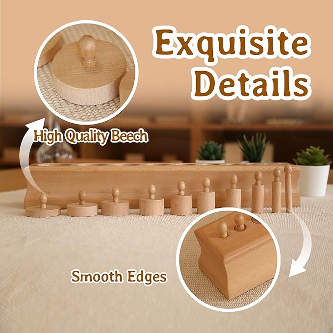 MONTESSORI OUTLET Cylinder Block (Part 3) for Children Aged 3-6 Montessori Education at School and Home