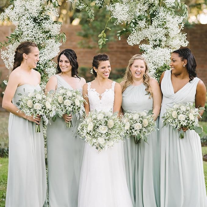 DEEMEI 6 PCS Babys Breath Artificial Flowers Fake Babys Breath Flowers Artificial Bulk White Gypsophila Bouquets Real Touch Faux Flowers for Wedding Floral Arrangement Party Home Decoration