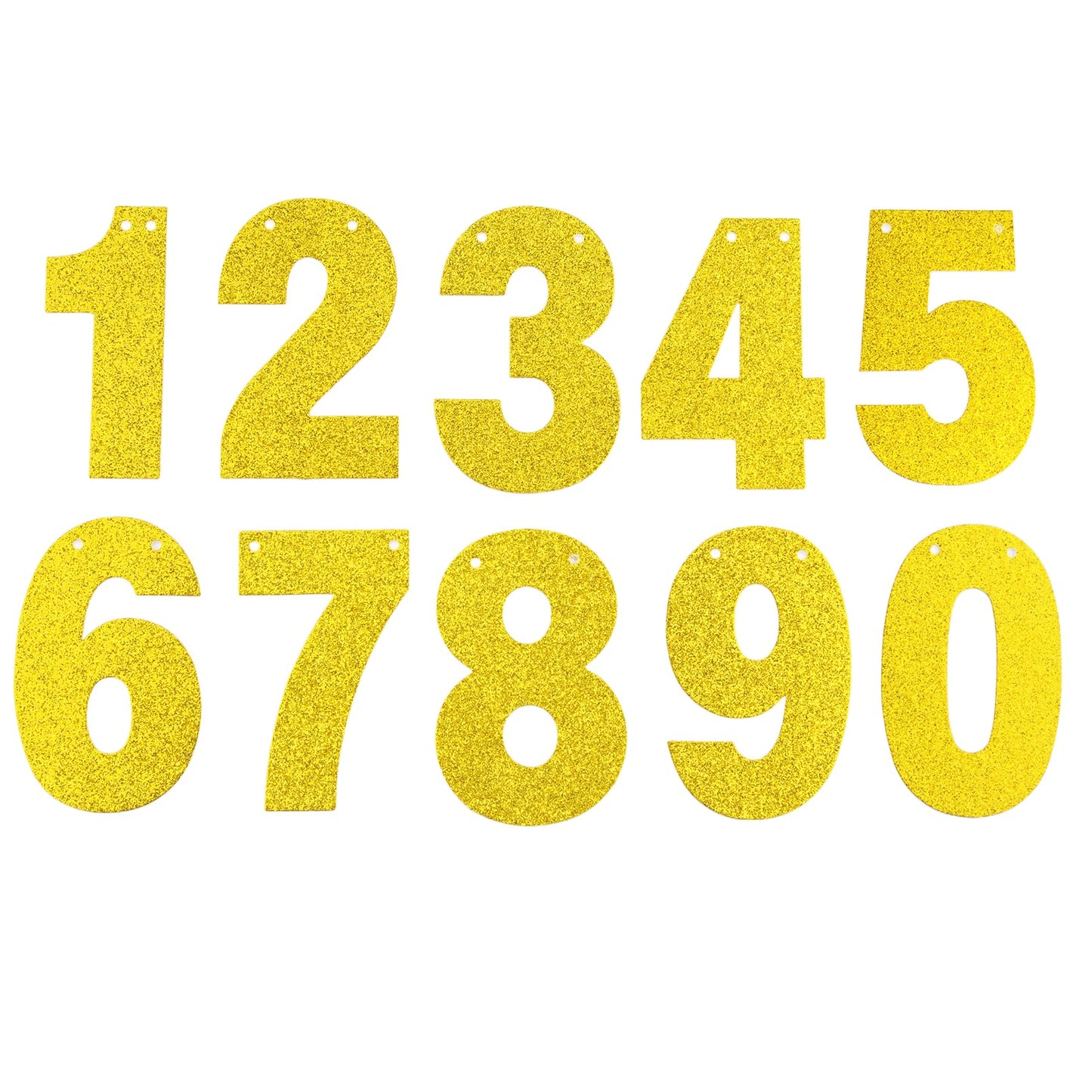 COLFULINE DIY Customizable Glitter Letter Banner Kit, 107 PCS Gold Letters and Numbers with Rope & Threading Tool, Reusable Glitter Cardstock Sign for Birthday, Wedding, Baby Shower Decoration