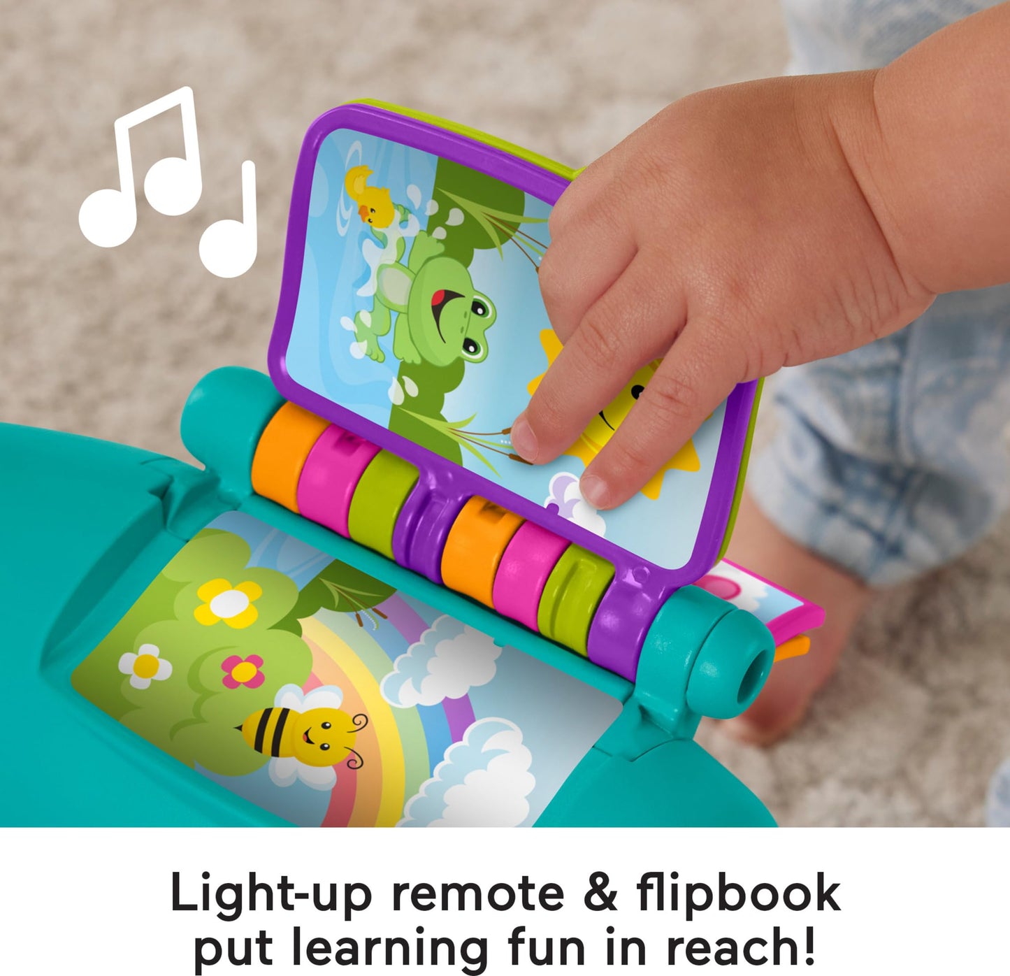 Fisher-Price Laugh & Learn Toddler Learning Toy Smart Stages Chair, Teal, Music Lights & Activities for Ages 1+ Years, Multilanguage Version