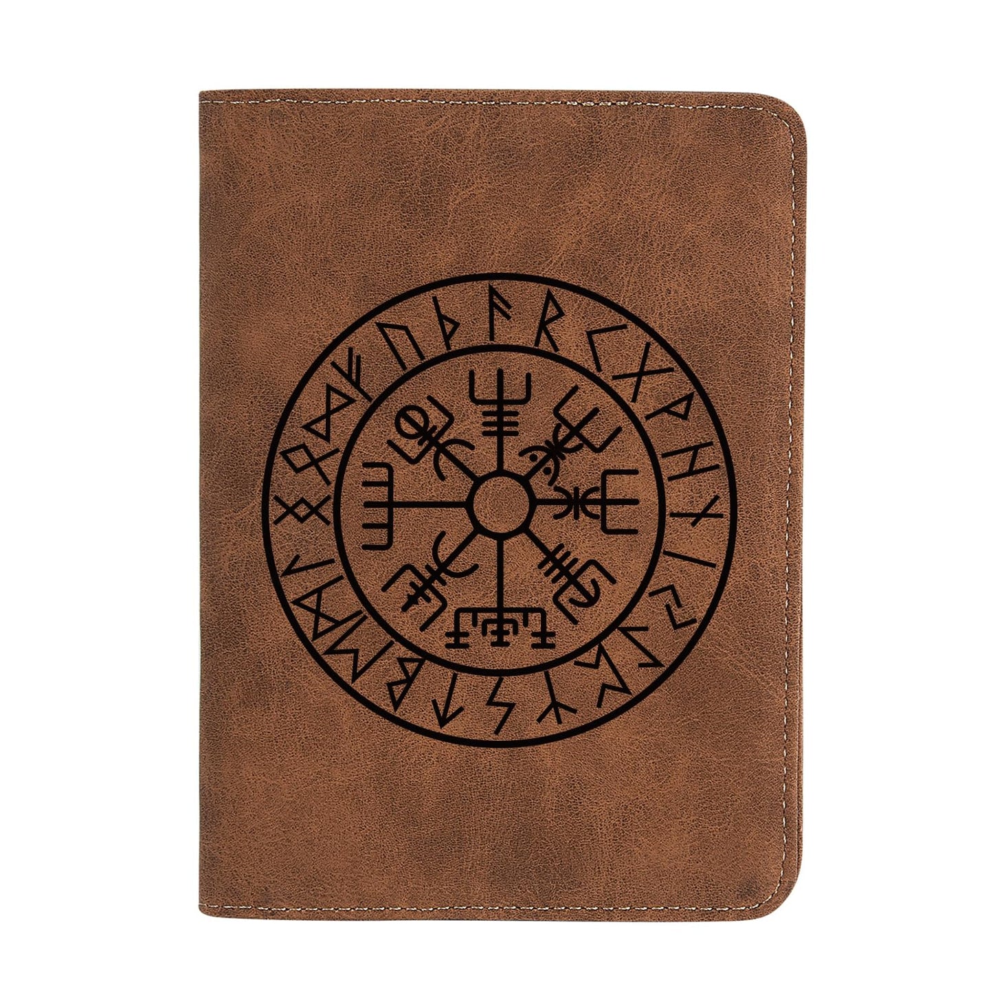 Vikings Gift Leather Passport Holder for Men Personalized Engraved Passport Holder, Nordic Norse Amulet Wallet, vikings Warrior Wallet Norse Gods Gifts (Vikings)