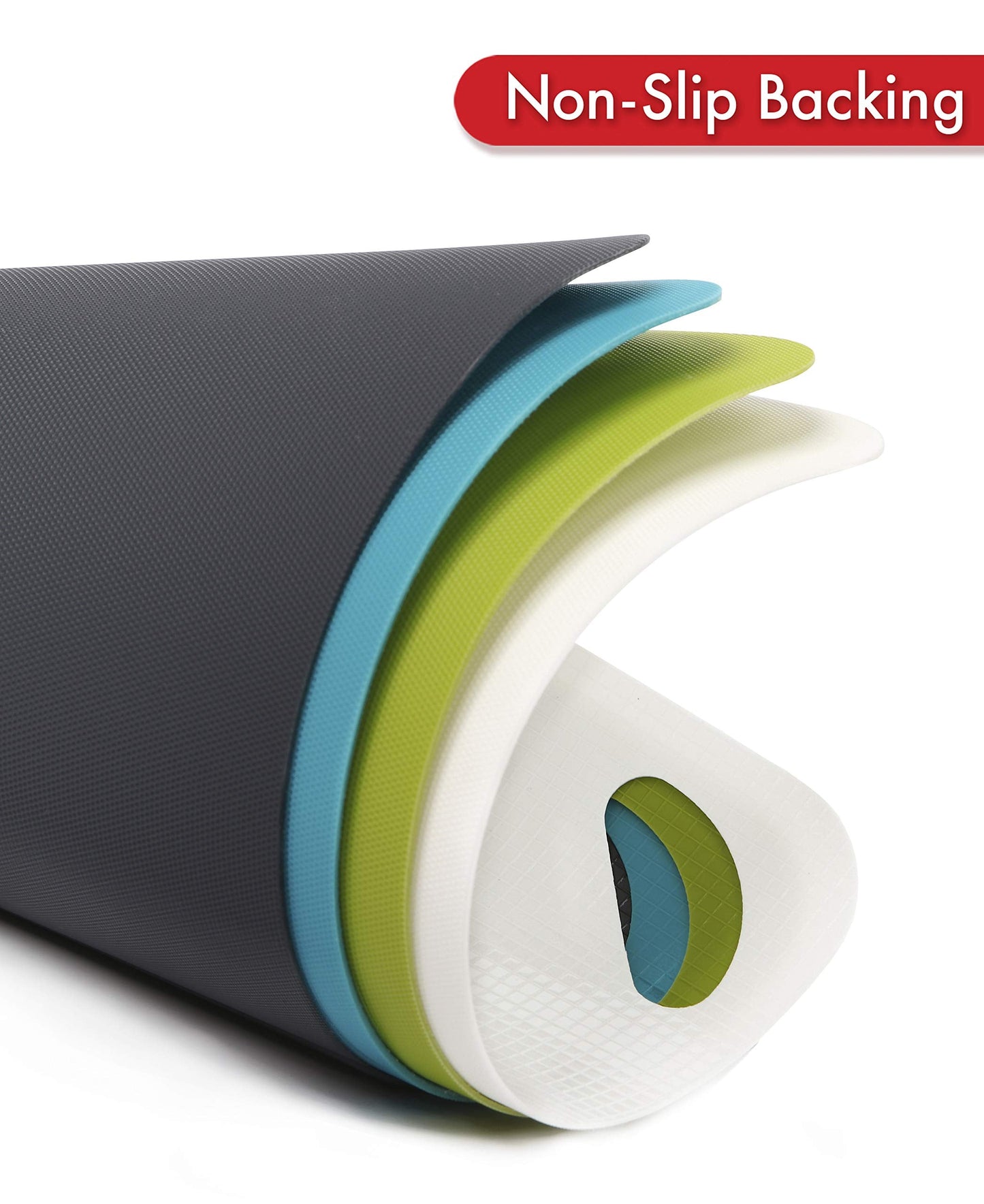 Dexas Heavy Duty Cutting Board Grippmat, Flexible Cutting Boards for Kitchen, Set of 4, Non Slip Plastic Board Cutting Mat 11.5 by 14 inches, Gray, Turquoise, White, Green Set Kitchen Gadgets