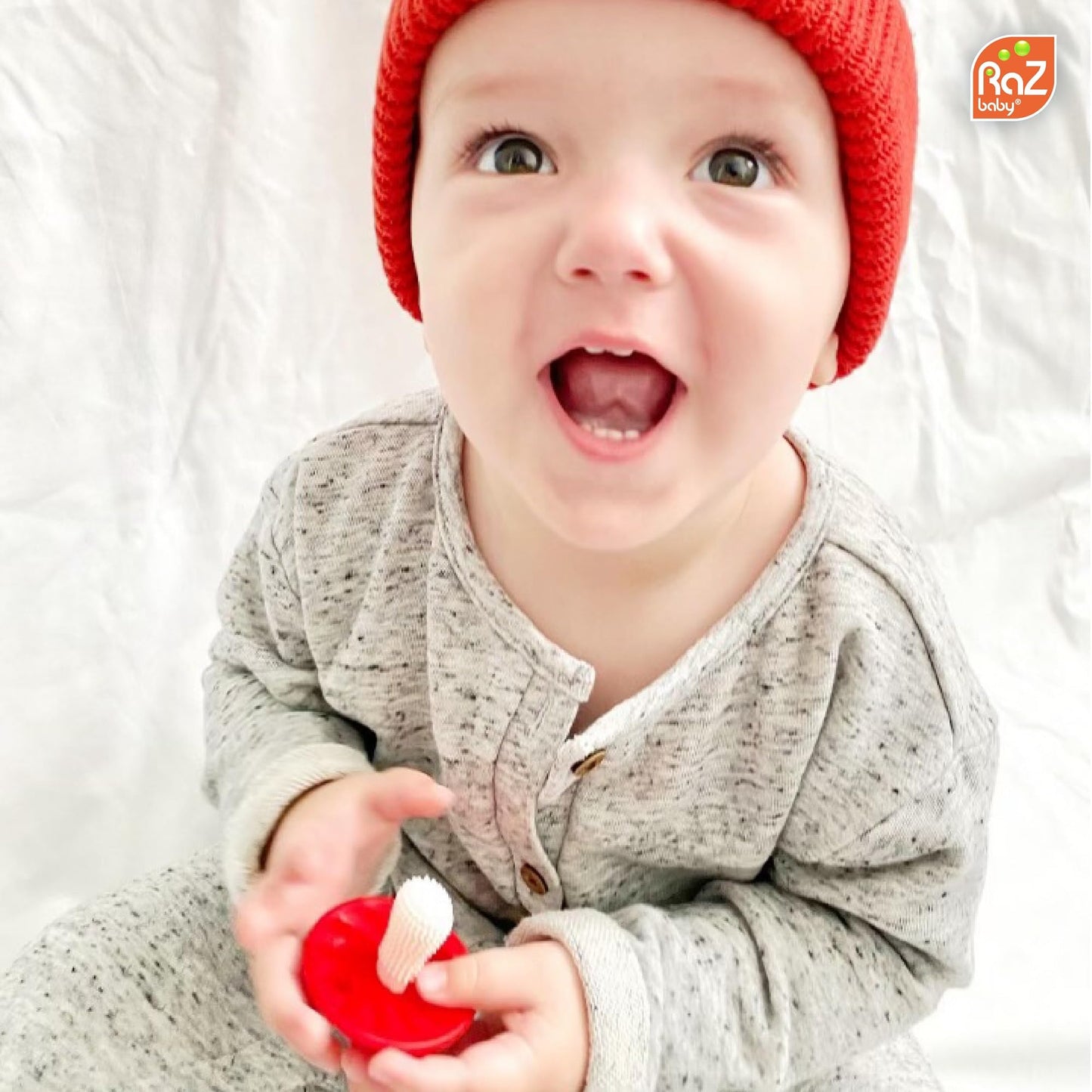 RaZbaby RaZberry and Chompy Teether for Teething Relief - BPA Free, Hand's Free Designed to Soothe Sore Gums and Teether - 2 of Each - 3M+