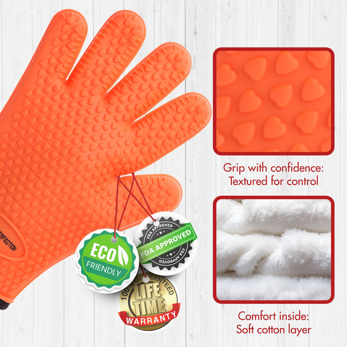 Silicone Griddle Grill Gloves Heat Resistant Oven Mitts