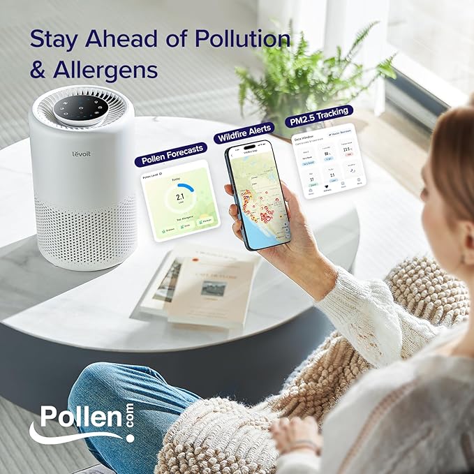 LEVOIT Air Purifier and Humidifier Bundle for Bedroom, Smart WiFi Alexa Control Air Purifier Covers 916 Sq.Ft, Humidifier Provides 25 Hours Moisture