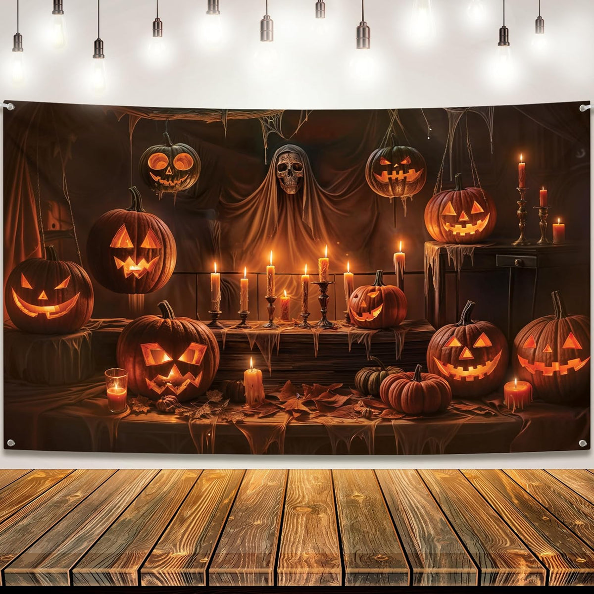 KatchOn XtraLarge Spooky Backdrop - 72x44 Inch | Halloween Photo Backdrop & Banner for Party Decorations