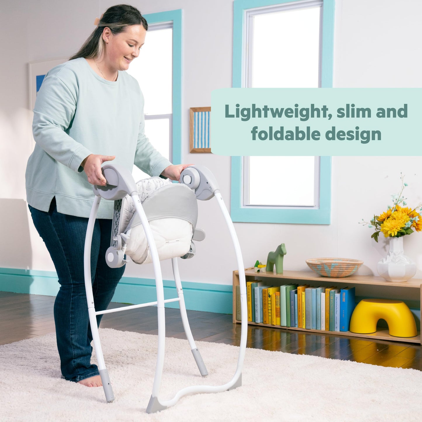 Bright Starts Disney Baby Winnie The Pooh Milestone Swing, Classic Pals, Foldable Design with Toys & Melodies, Unisex, Newborn+ (6 20 lbs)