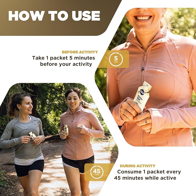 GU Energy Original Sports Nutrition Energy Gel, Vegan, Gluten-Free, Kosher, and Dairy-Free On-the-Go Energy for Any Workout, 24-Count, Vanilla Bean