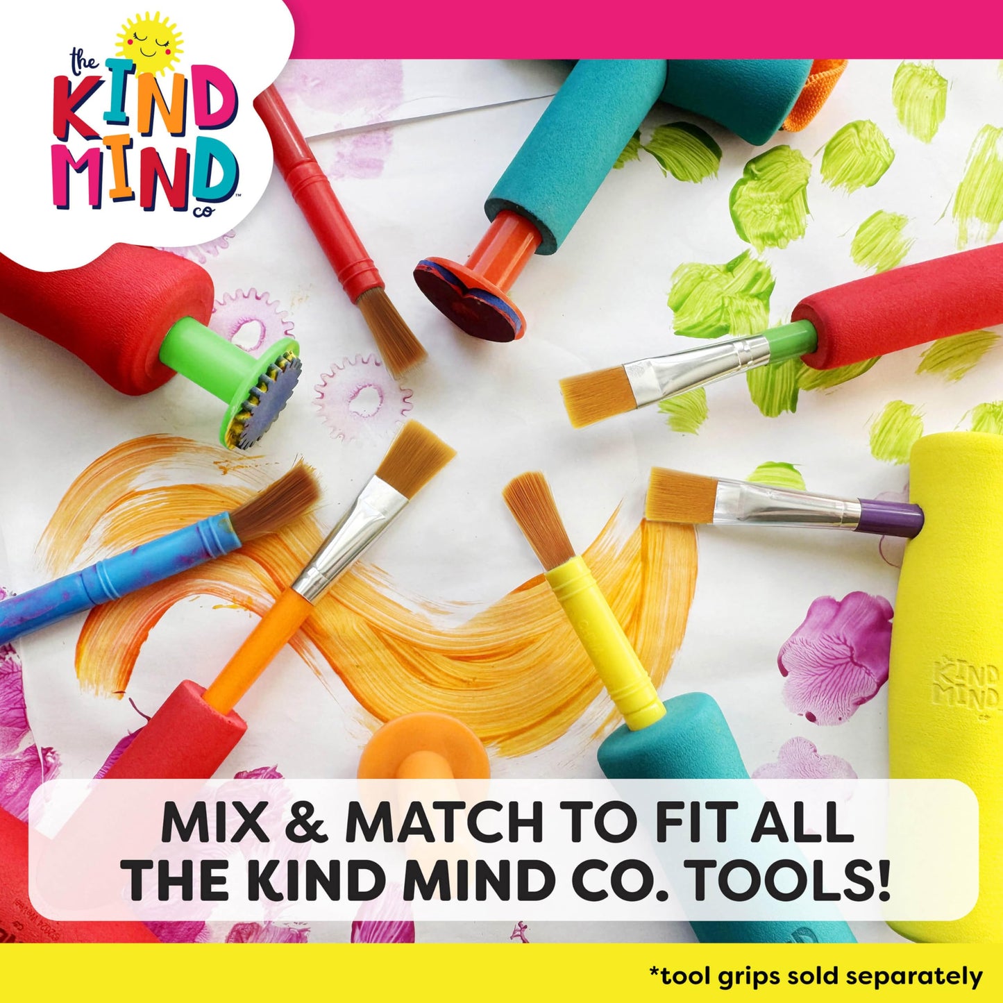 Creative Accessories Set - The Kind Mind Company™ Adaptive Art, Accessibility Aid for Kids & Adults, for Painting, Drawing, Arts & Crafts - 9 pcs