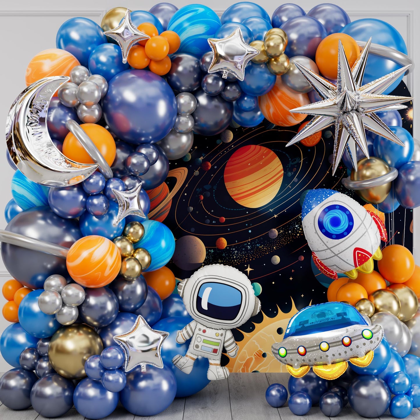 ALL-IN-1 Space Balloon Arch Kit with BONUS Specialty Foil Balloons for Outer Space Party Decorations - Galaxy Balloons for Galaxy Party Decorations, Astrobot, Astronaut Birthday Decorations