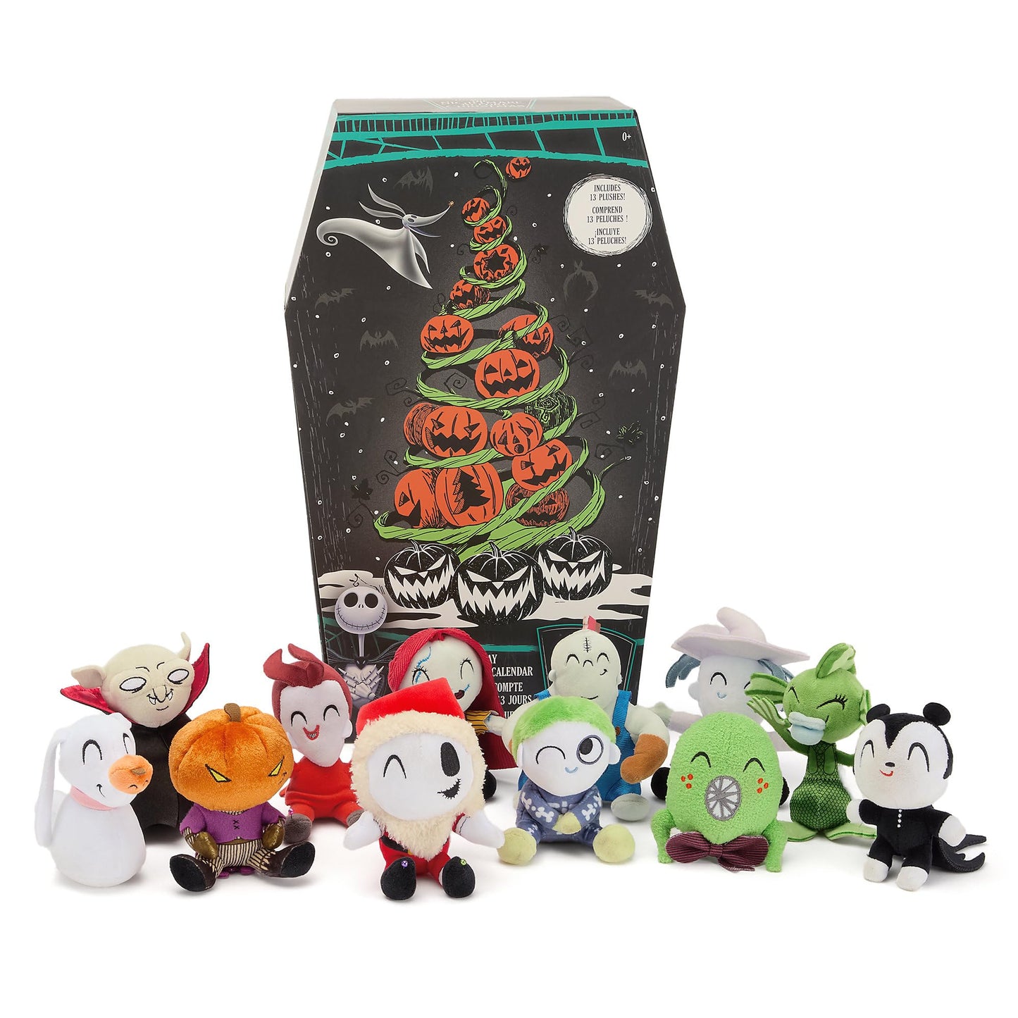 Disney Store Official The Nightmare Before Christmas 13-Day Halloween Countdown Calendar - Includes 13 Mini Disney Plush Toys Featuring Santa Jack Skellington, Sally, Zero, Oogie Boogie, and More