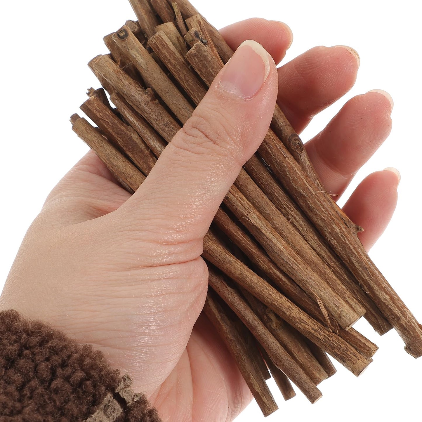 Tinksky 10CM Long 0.3-0.5CM in Diameter Wood Log Sticks for DIY Crafts Photo Props 100pcs (Wood Color)