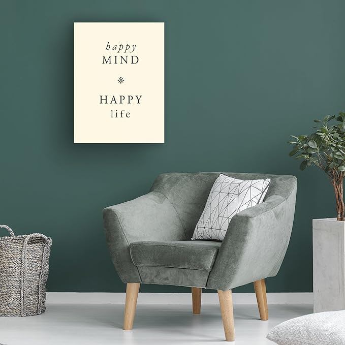 Trademark Fine Art Canvas Wall Art - Alicia Longley 'Happy Mindfulness I' Wall Art for Living Room, Bedroom, or Office Décor