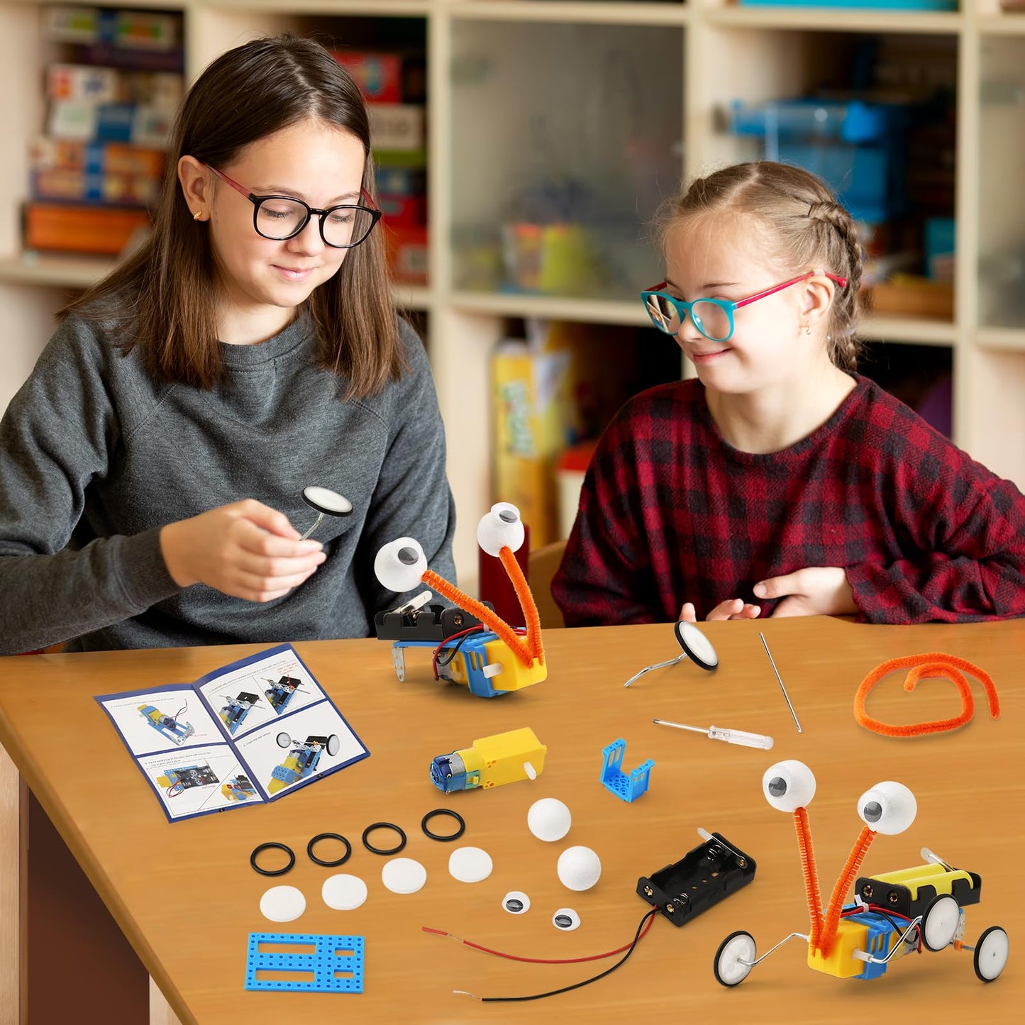 4 Set Bulk Robot Kits for Kids 8-12, STEM Crafts Robotics Science Projects STEM Toys for Boys Girls, Electronics Building Craft Kit Classroom Activities 1st 2nd 3rd Grade 8 9 10 11 12 Year Old