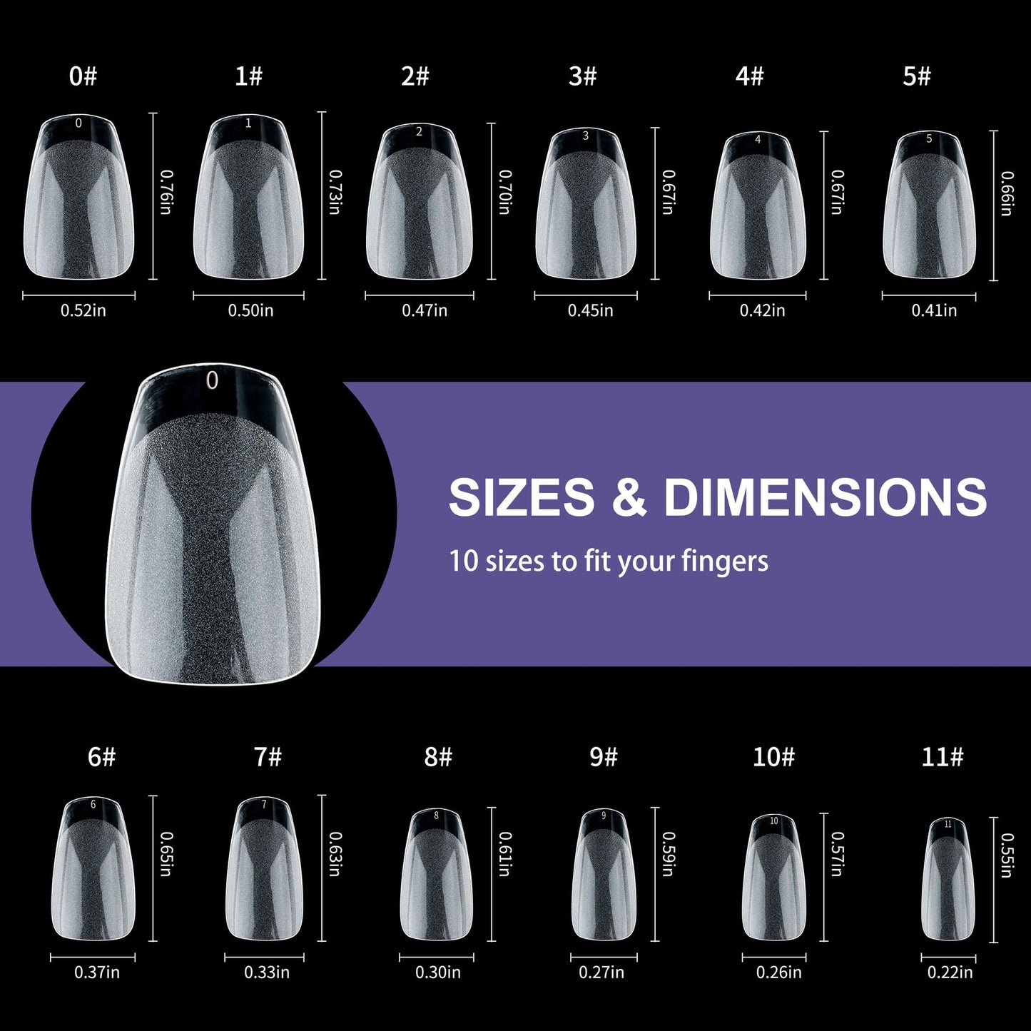 Half Matte Short Coffin Fake Nail Tips, Soft Gel Pre-Shaped Nail Tips, Full Cover False Nails with Clear Box for Nail Salons and DIY Nail Art, 600PCS/12 Sizes