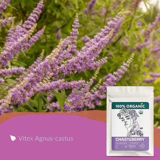 Organic Chasteberry Tea (4 oz.) – Vitex Agnus-cactus Herb - Chaste Berry Tea for Women’s Balance – Supports Hormonal Harmony, PMS & Cycle Comfort