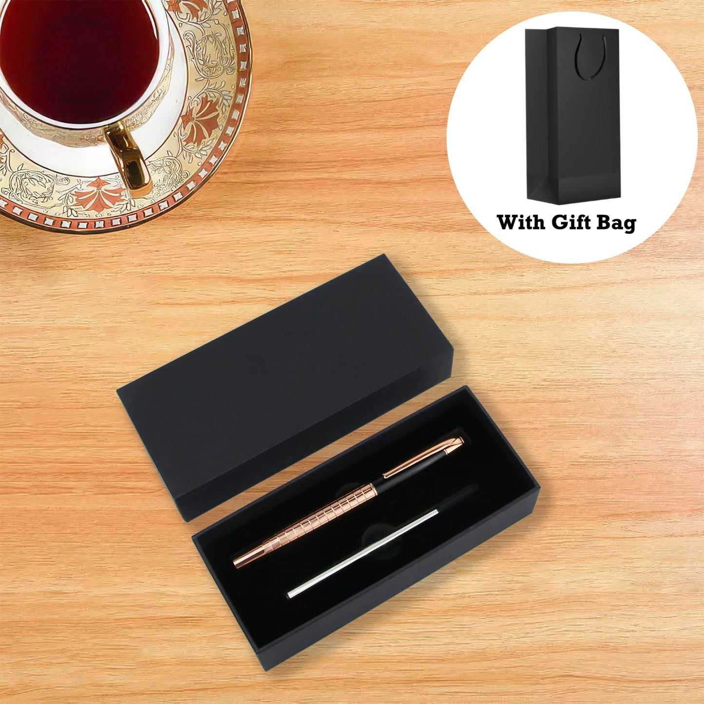 DSKPRTE Luxury Ballpoint Pen with Gift Box&Extra Black Ink Refill for Men&Women Professional Exceutive pen office.(RoseGold)