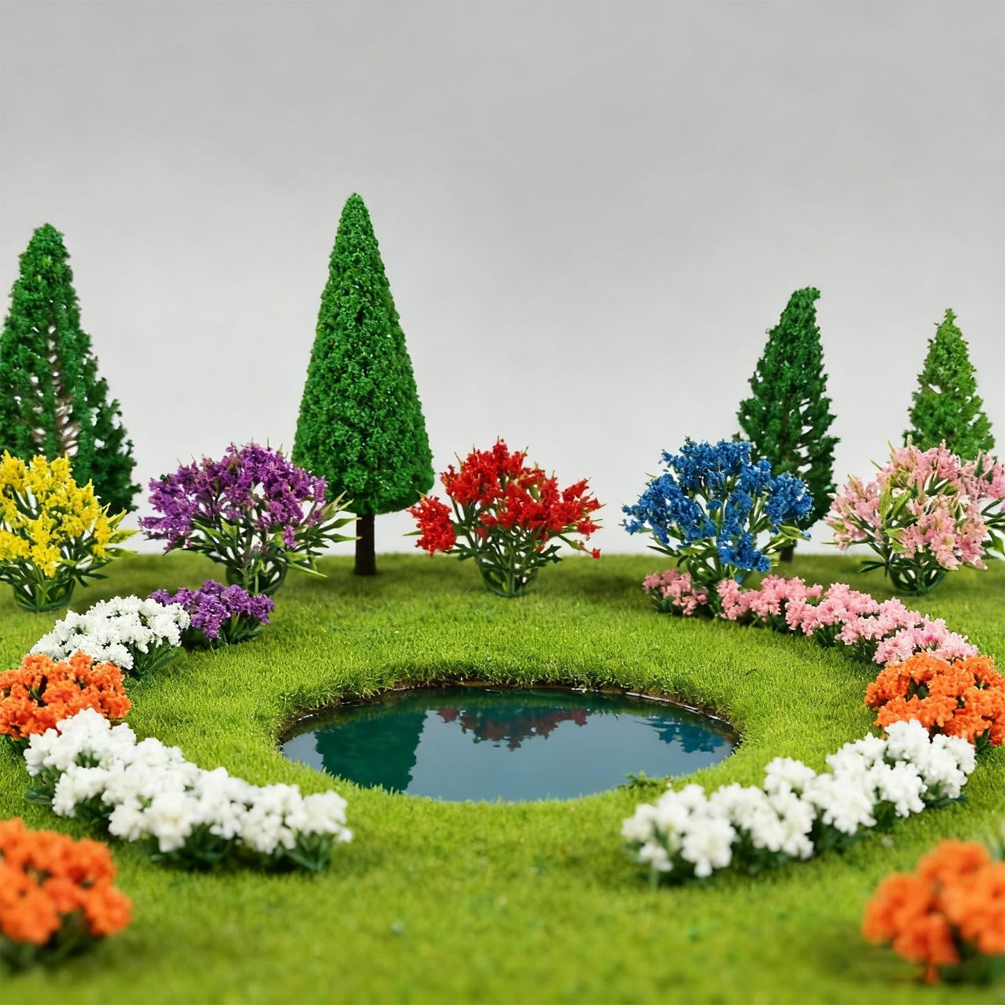 Gallipower 70pcs Model Trees 1.57-2.55" Mixed Diorama Model Tree Colourful Flower Trees Grass Architecture Mini Trees for Crafts Building Model Railway Scenery Landscape Supplies (Style 03)