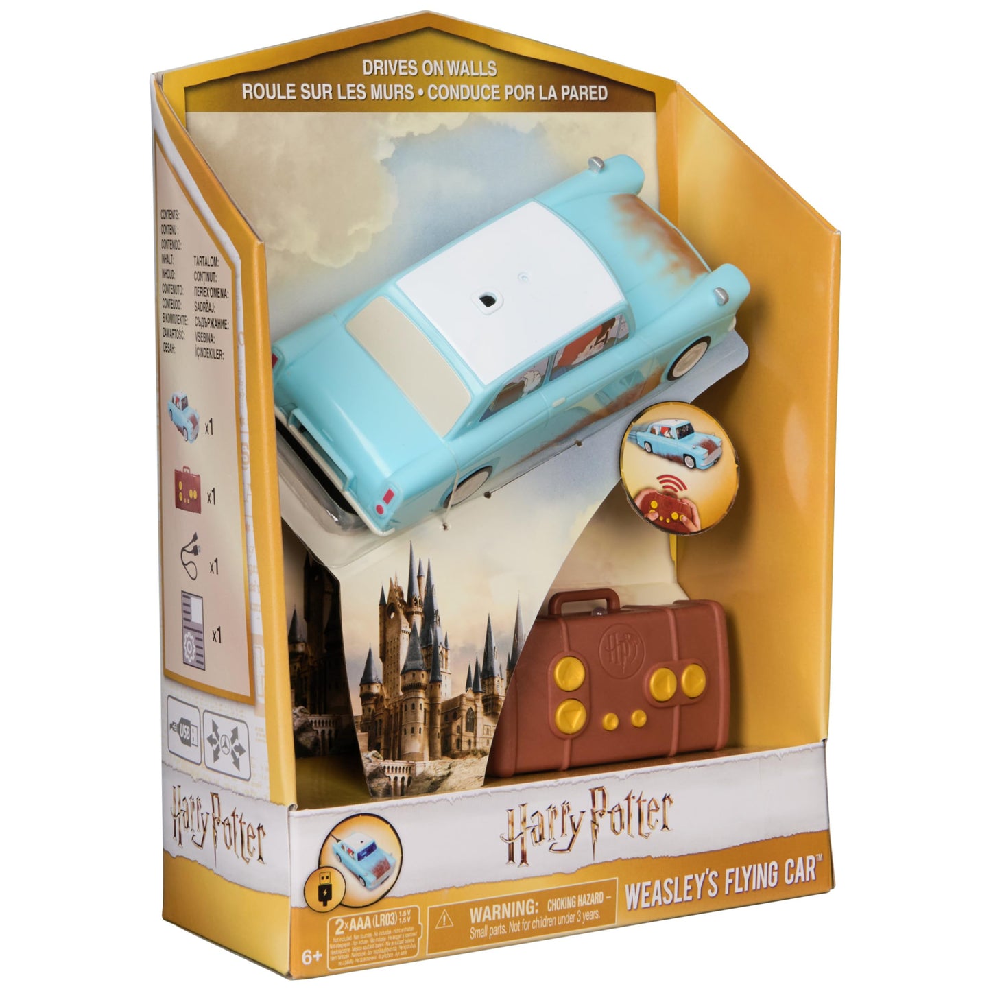Wizarding World Harry Potter, Weasley’s Flying Remote Control Car with Zero Gravity Technology, Drives Indoors on Walls & Floors, Kids Toys for Ages 6 and up