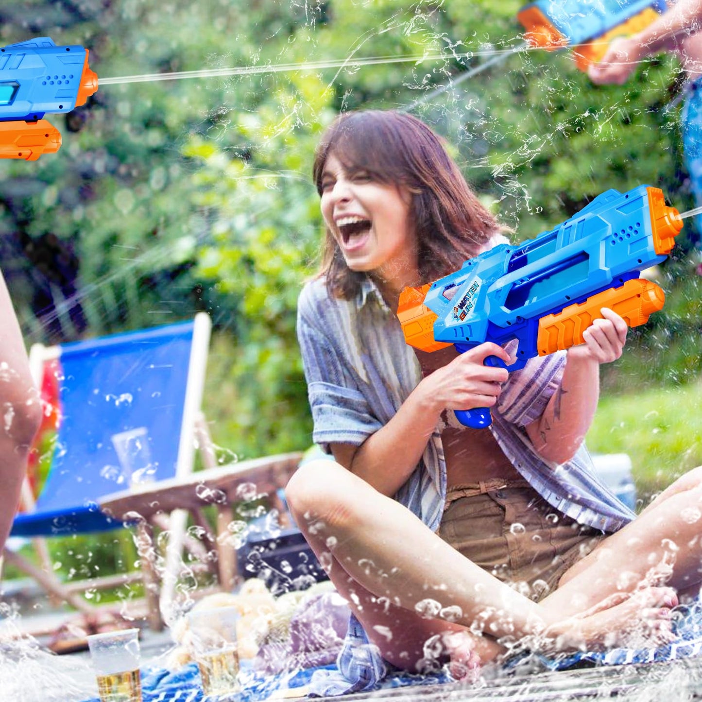 Quanquer 1200cc Super Squirt Water Guns for Kids Adults - 2 Pack Super Water Soaker with Excellent Range - Ideas Gift Toys for Summer Outdoor Swimming Pool Beach Sand Water Fighting Play