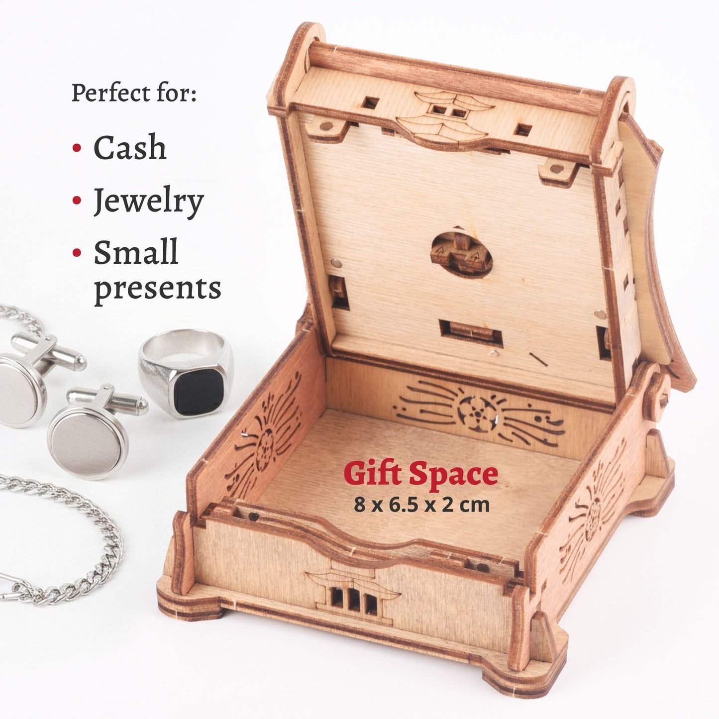 iDventure Samurai Puzzle Box | Tricky Gift Packaging | 3D Puzzle for Adults | Escape Room Game | Brain Teaser | Birthday Gift Gadget for Men and Women | Treasure Box