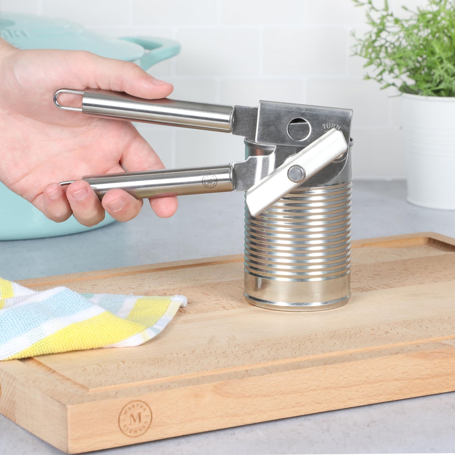 Martha Stewart Sprucedale Stainless Steel Heavy Duty Can Opener – Durable and Easy-to-Use Manual Kitchen Tool for Effortless Opening